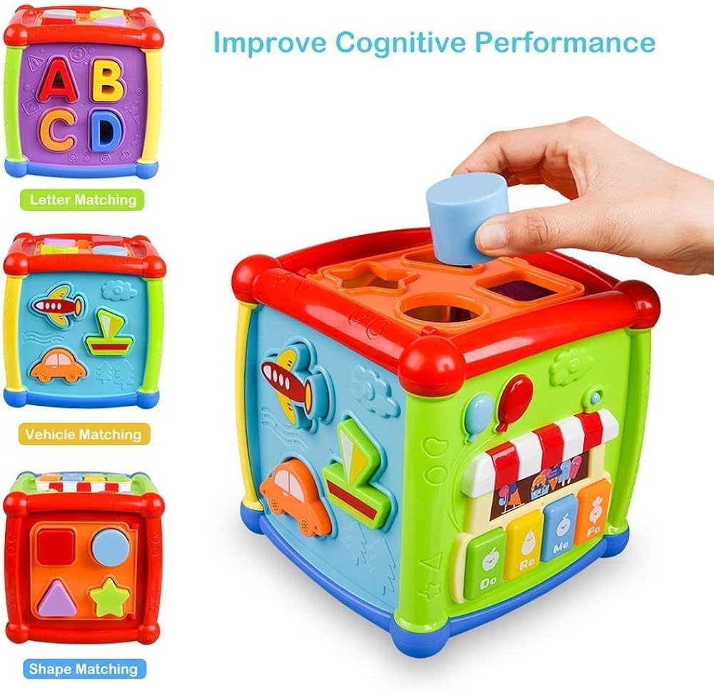 Huanger Fancy Cube Educational Toy For Kids 6-in-1 Musical Baby Learning Toys