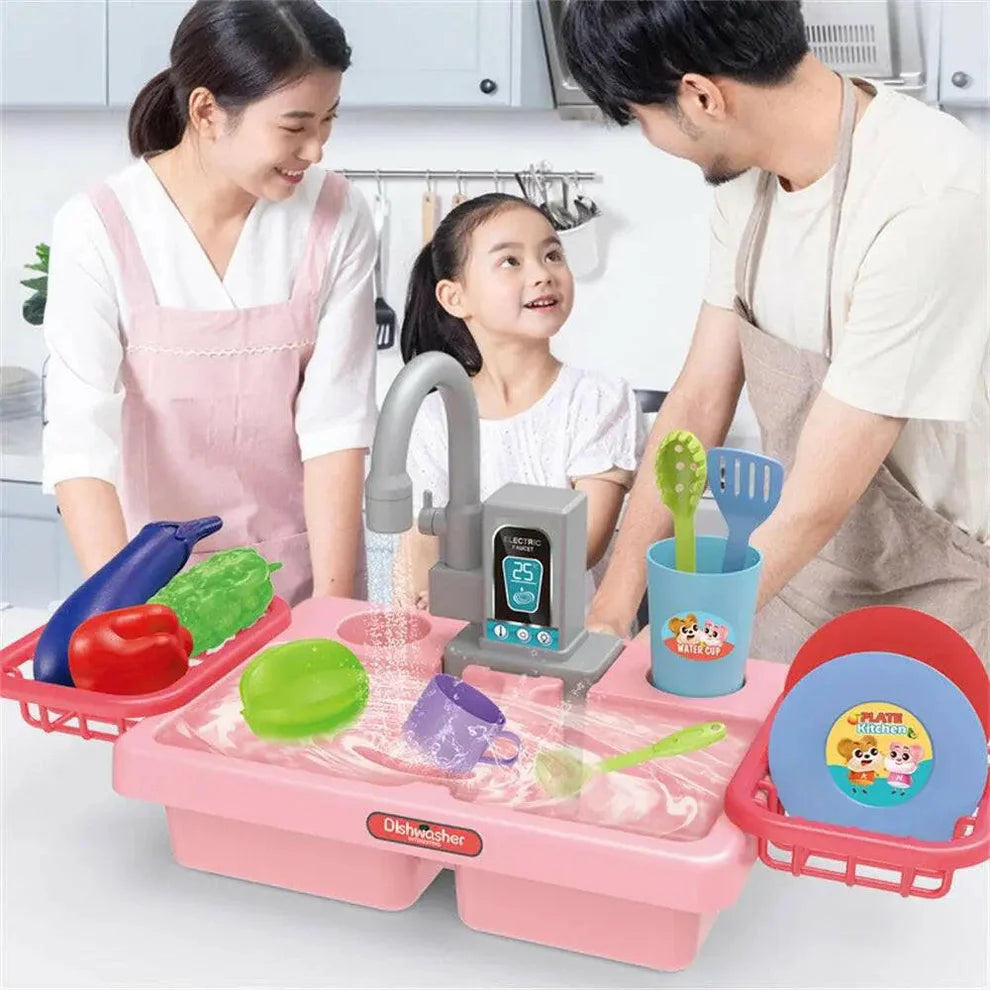 Electric Dishwasher Sink Kitchen Set-Pink