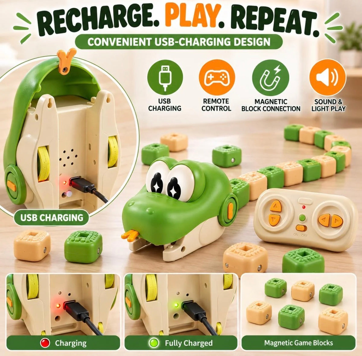 Remote Control Snake Toy For Kids
