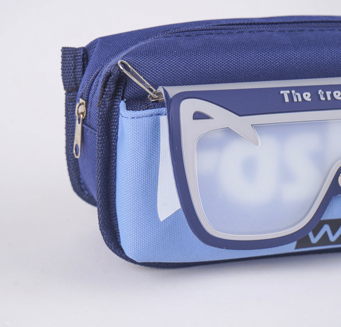 Navy Blue Glasses Design Pencil Case