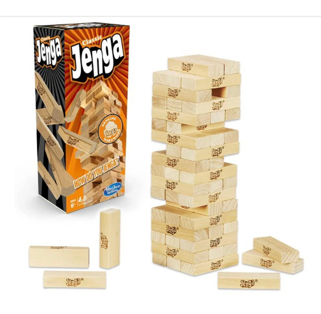 Jenga Classic Game With Hardwood Blocks