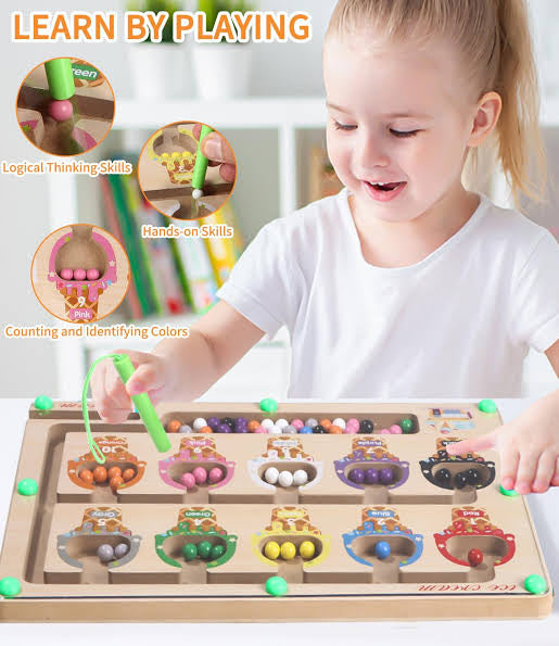 Wooden Color Sorting Game