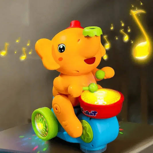 Battery Operated Elephant Toy with Light and Sound for Kids