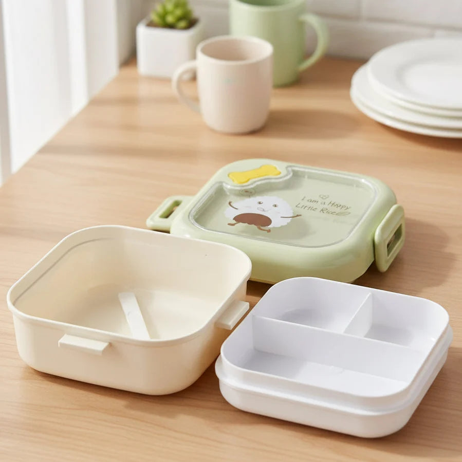 Snack Bowl & Lunch Box With Compartments For Kids