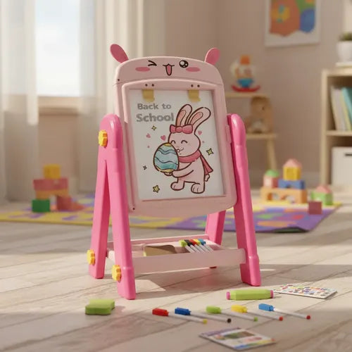 Art Easel Dual Sided Magnetic Drawing Board - Pink