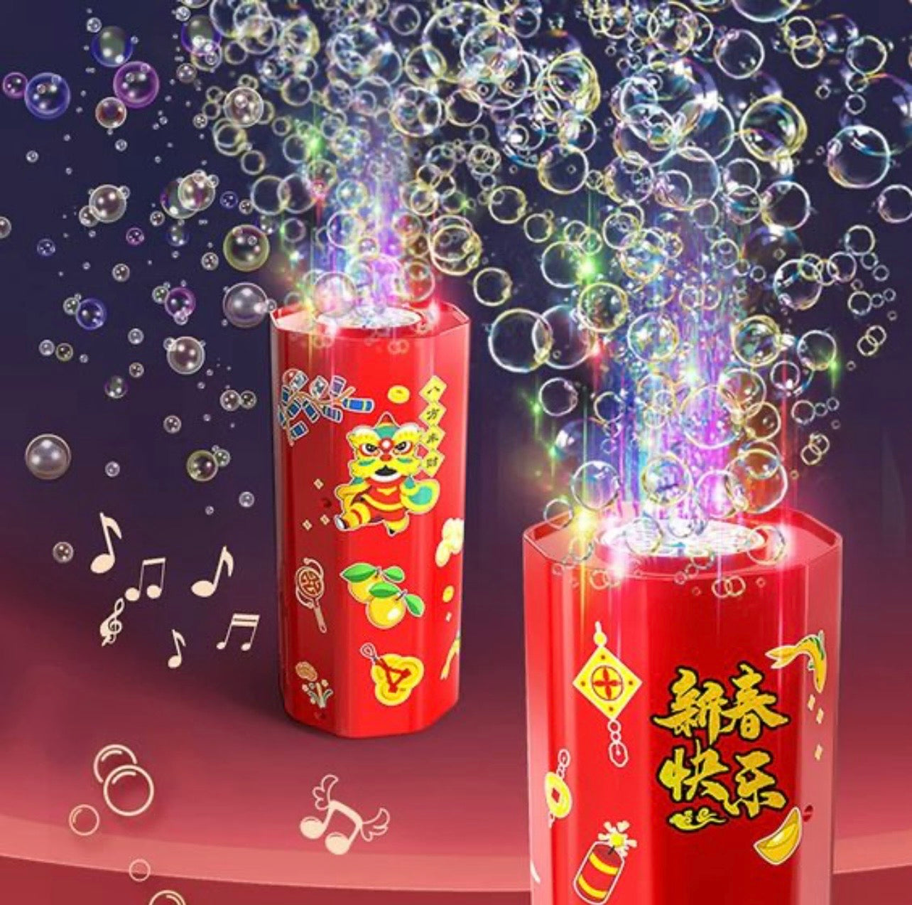 Musical & Lighting Fireworks Bubble Machine (Rechargeable)