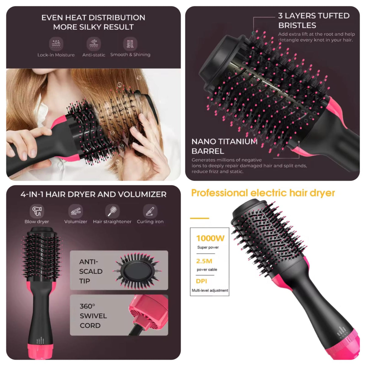 One Step Hot Air Brush (Dryer + Styler)