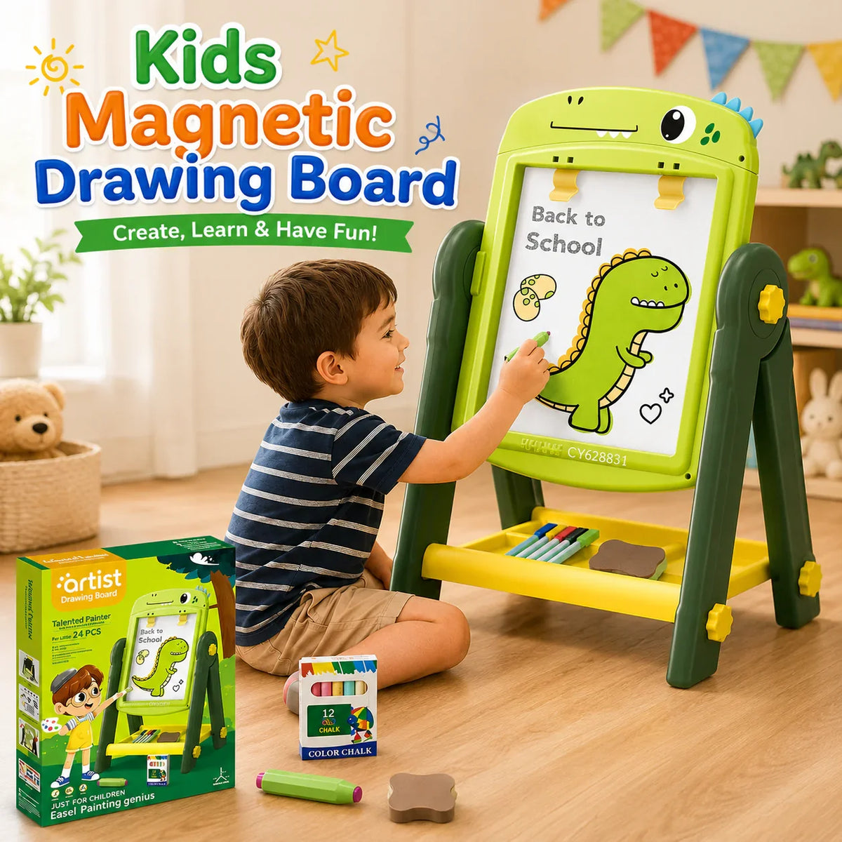 Art Easel Dual Sided Magnetic Drawing Board
