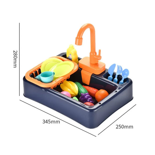 Electric Dishwasher Sink Kitchen Set-Dark Blue