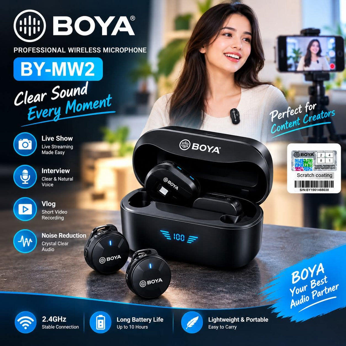Boya BY-MW2 Wireless Live Microphone
