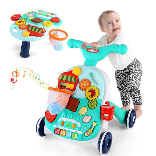 2-in-1 Baby Walker & Activity Table – Educational Toy (12M+)