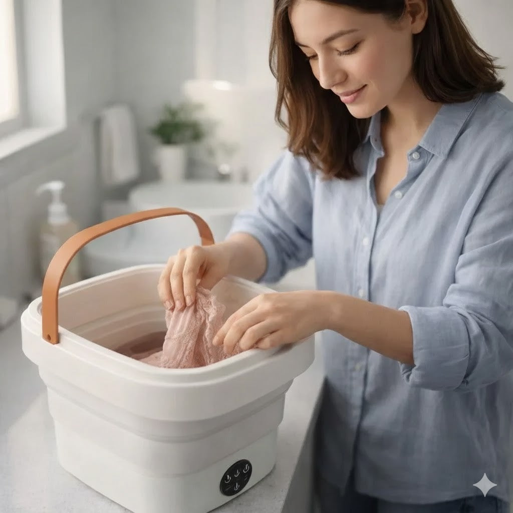 Mini Portable Washine Machine White