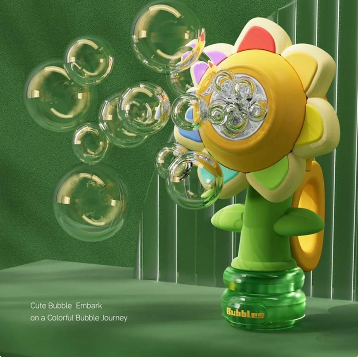 Cute Chargeable Flower Bubble Machine Toy