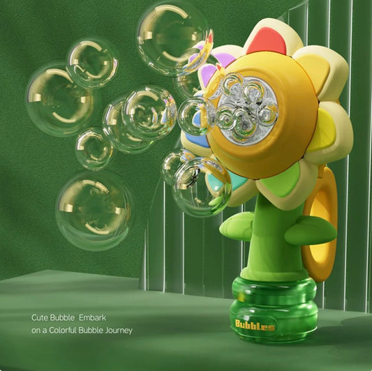 Cute Chargeable Flower Bubble Machine Toy