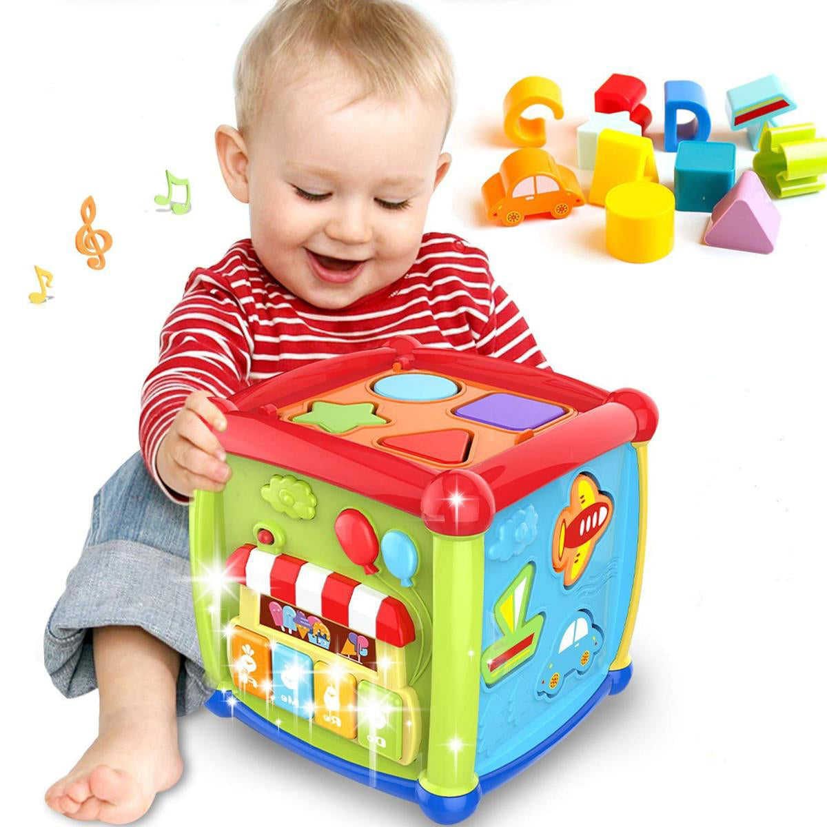 Huanger Fancy Cube Educational Toy For Kids 6-in-1 Musical Baby Learning Toys